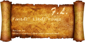 Fantó Libériusz névjegykártya